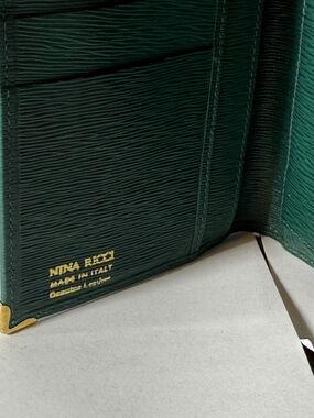 Nina Ricci Green Textured Leather Long Wallet